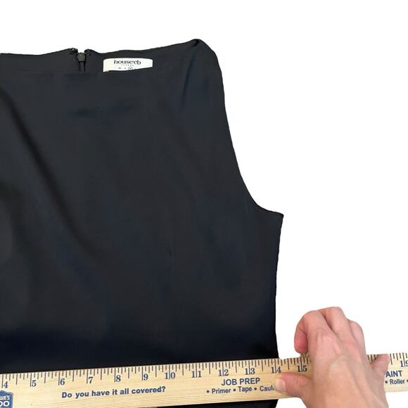 House Of CB Filomena Satin Maxi Dress Medium Black Side Slit Fitted Formal - Picture 11 of 11